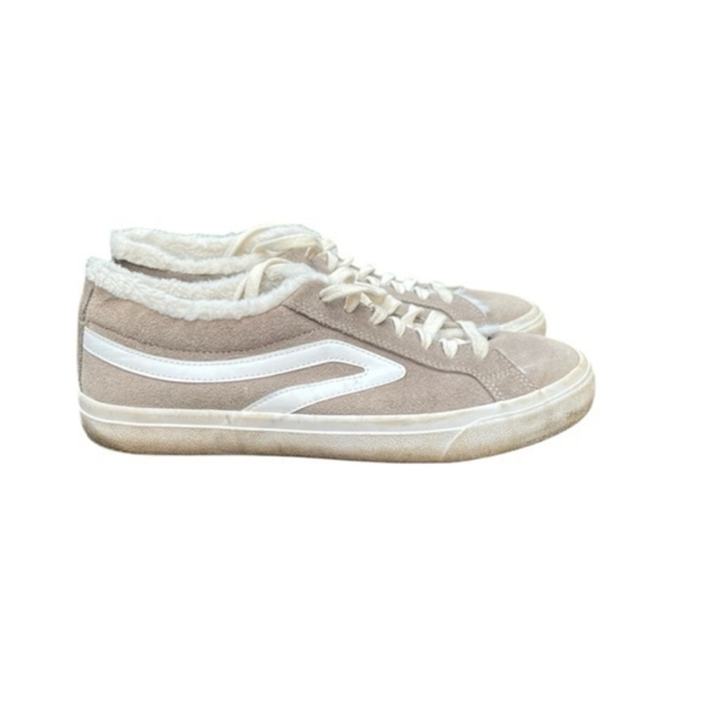 Lucky Brand Dessah Suede / Faux Fur Sneakers Grey / Cream Women's 9M